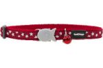 Picture of Red Dıngo Kırmızı Uzerıne Beyaz Yıldızlı Kedı Boyun Tasması 12Mm