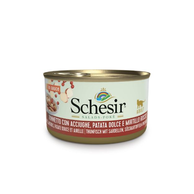 Picture of Schesir Salads Ton & Hamsi & Tatlı Patates Kızılcık Kedi Konservesi 85 Gr