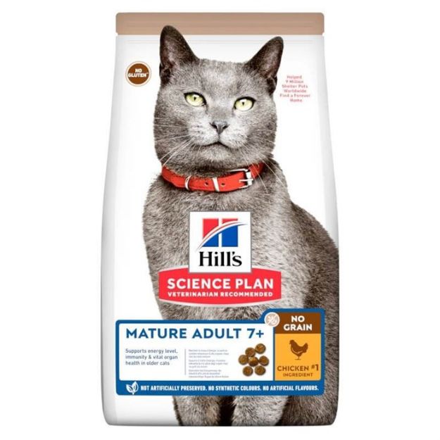 Picture of Hills +7 Tahılsız Tavuk Etli Yaşlı Kedi Maması 1,5 Kg