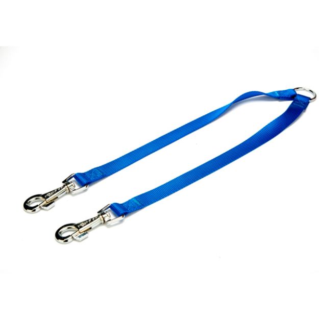 Picture of Doggie Dokuma Çift Gezdirme Kayışı Mavi DCG-20