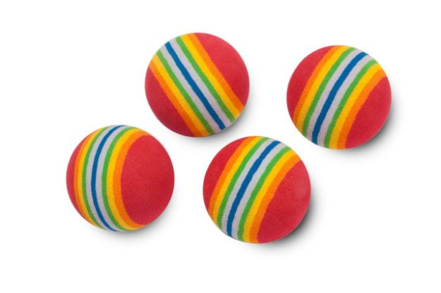 Picture of Flamingo Gökkuşağı Renkli Kedi Oyun Topu 4 cm 4 lü Paket