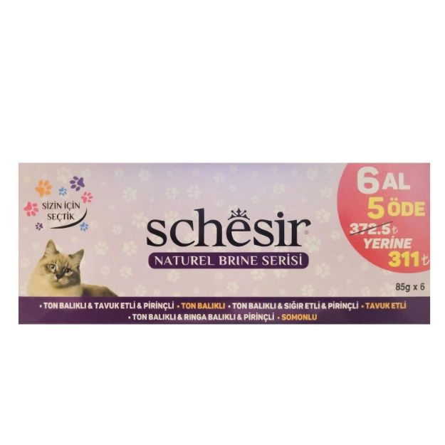 Picture of Schesir Naturel Brine Serisi Balıklı Ve Tavuklu Yetişkin Kedi Konserve Mama