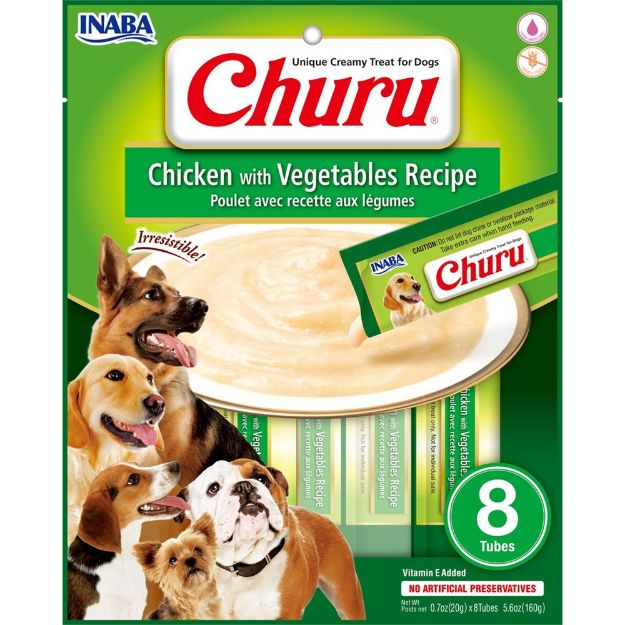 Picture of Ciao Churu Sebzeli ve Tavuklu Tamamlayıcı Köpek Ödül Maması 8 x 20 Gr