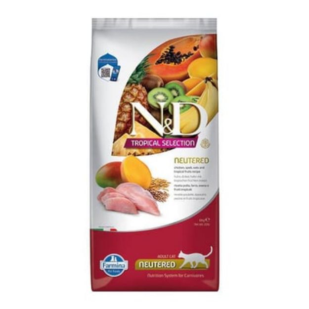 Picture of N&D Cat Tavuklu ve Tropikal Meyveli Kısırlaştırılmış Kedi Maması 10Kg