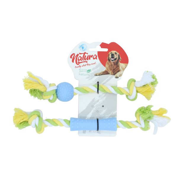 Picture of Natura İkili Yavru Köpek Plastikli Diş Kaşıma Halat Set