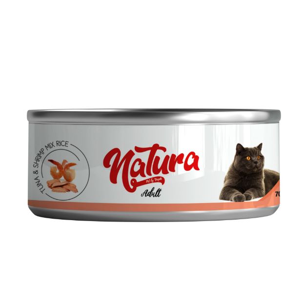 Picture of Natura Ton Balığı & Karides, Jöle İçinde Pirinçli Kedi Konservesi 70Gr