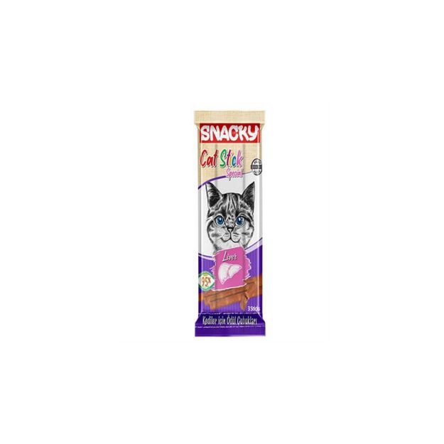 Picture of Snacky Cat Stick Special Ciğerli Tahılsız Kedi Ödül Çubuğu 15gr (3'lü)