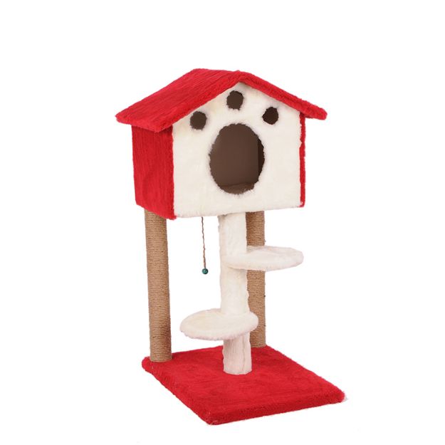 Picture of Cathause Kedi Merdivenli Kulube 98 Cm Kırmızı