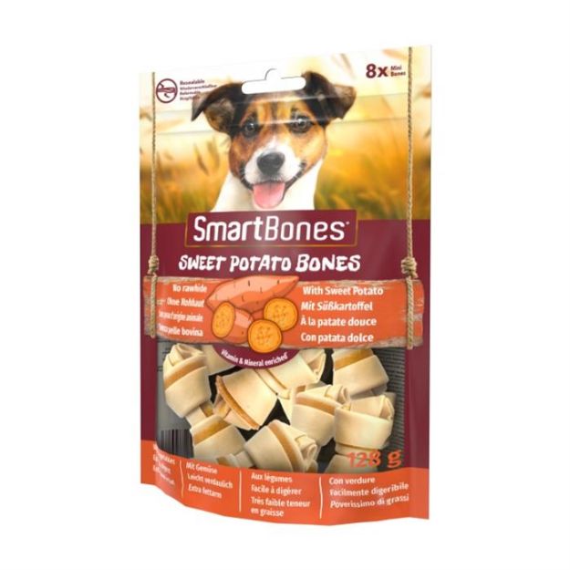 Picture of SmartBones Tatlı Patatesli Mini Kemikler 8'li 128gr