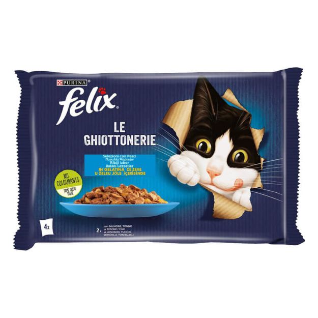 Picture of Felix Somonlu Ve Ton Balıklı Konserve Kedi Maması 4x85 gr