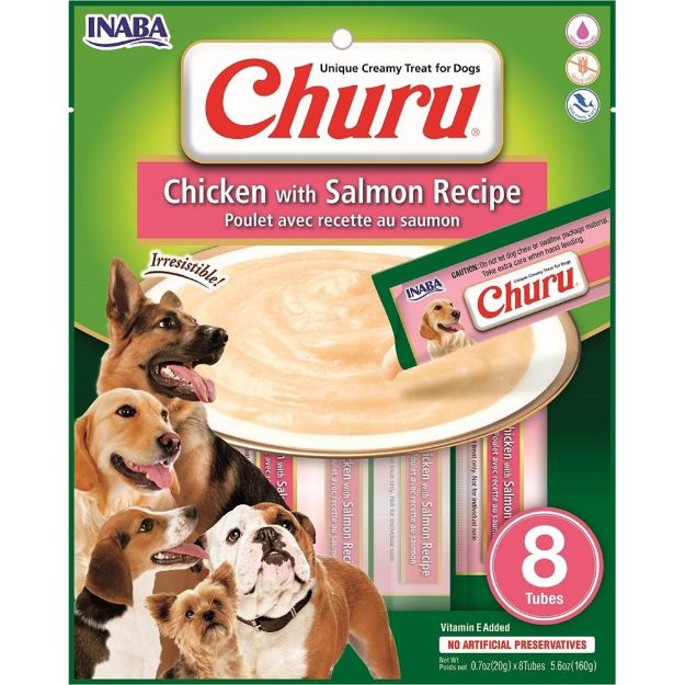 Picture of Ciao Churu Somonlu ve Tavuklu Tamamlayıcı Köpek Ödül Maması 8 x 20 Gr
