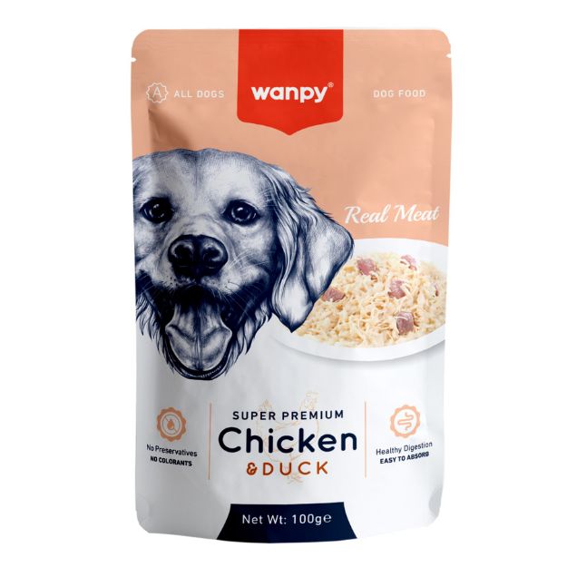 Picture of Wanpy Pouch Tavuk&Ördek Yetişkin Köpek Maması 100 G 