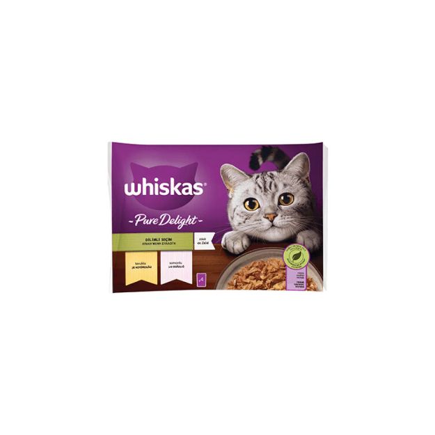 Picture of Whiskas Pouch Pure Delight Jöle İçinde Tavuklu ve Somonlu Yetişkin Kedi Kon