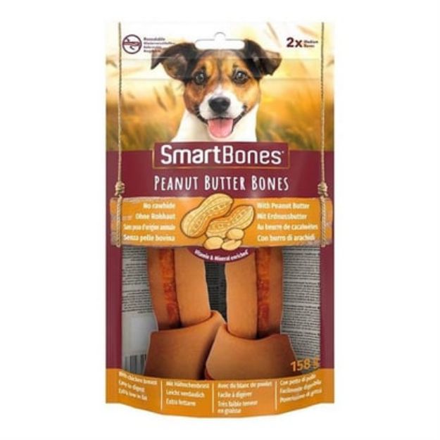 Picture of SmartBones Tavuklu Fıstık Ezmeli Medium Düğüm Kemik 2'li 158gr