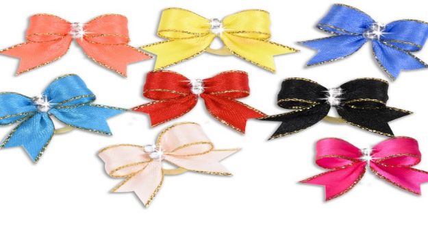 Picture of Show Tech Cutie Sparkle Bow with Elastic 8 pcs Bows with Rhinestone 3cm - 6