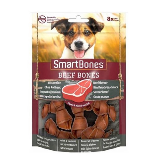 Picture of Smartbones Sığır Etli Mini Düğüm Kemik Köpek Ödülü 8'li 128 Gr