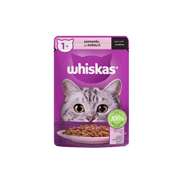 Picture of Whiskas Pouch Sos İçinde Somonlu Yetişkin Kedi Konservesi 85gr