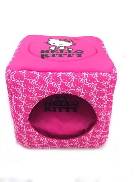 Picture of Hello Kitty 3 Fonksiyonlu Küp Kedi Evi ve Yatağı Pembe