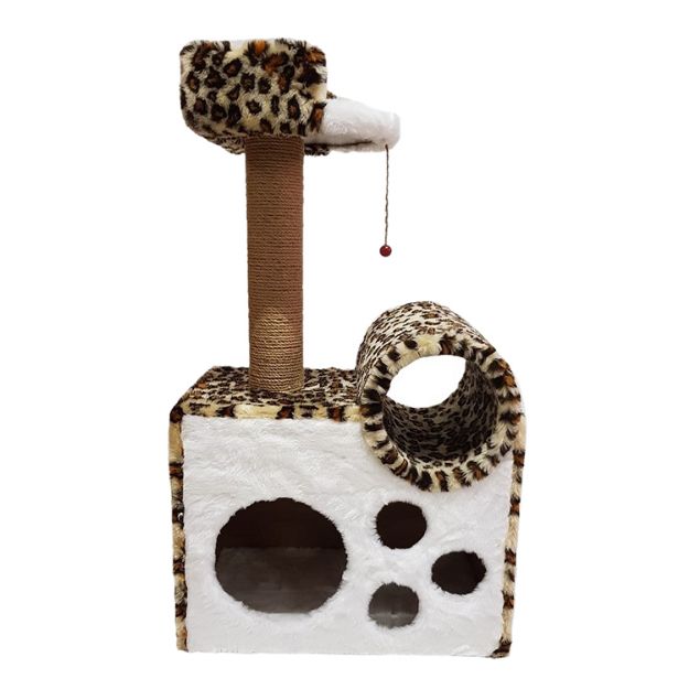 Picture of Cathause Tünelli Yataklı Yuva Tırmalama 90 Cm Leopar
