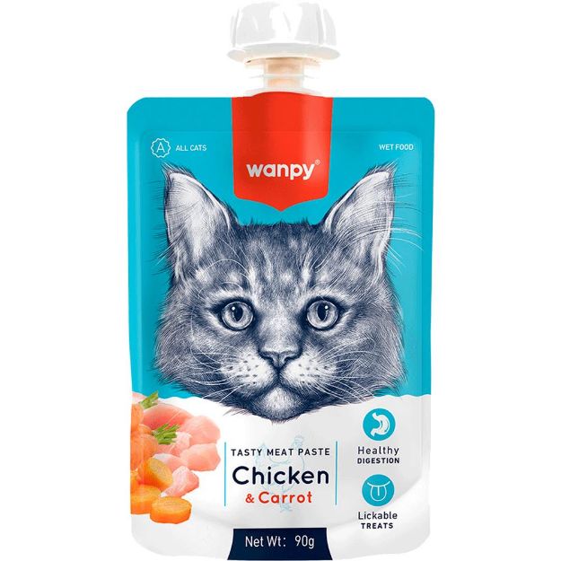 Picture of Wanpy Taze Tavuklu Havuçlu Kedi Et Ezmesi 90 gr Pıwp-035