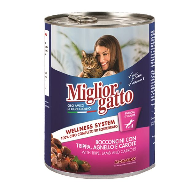 Picture of Miglior Gatto Kuzu, İşkembe ve Havuçlu Kedi Konservesi 405Gr.