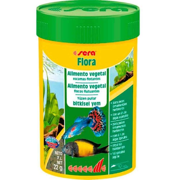 Picture of Sera Flora Tropikal ve Cichlid Balık Türleri için Bitkisel Pul Yem 100 ml