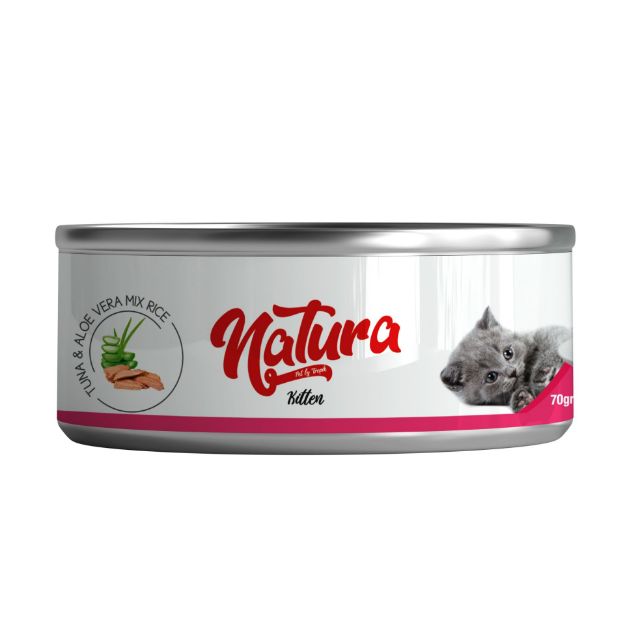 Picture of Natura Ton Balığı & Aloe Vera Et Suyu Pirinçli Yavru Kedi Konservesi 70 Gr