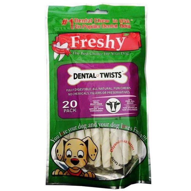 Picture of Freshy Dental Twist Burgulu Köpek Çiğneme Çubuk 13 cm 20 adet