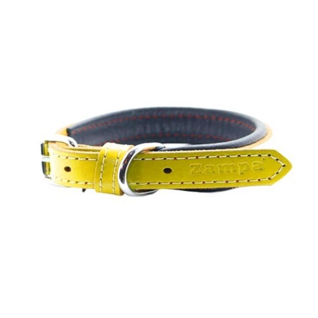 Picture of Zampa Yumuşak Dokulu Gerçek Deri Soho Köpek Boyun Tasması 2x42 cm Sarı