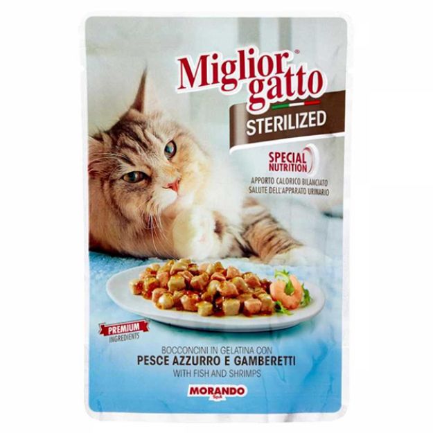 Picture of Miglior Gatto Balık ve Karidesli Kısırlaştırılmış Kedi Pouch 85 gr