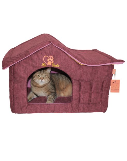 Picture of Lavista Pet Çatılı İç Mekan Kedi&Köpek Evi Pembe