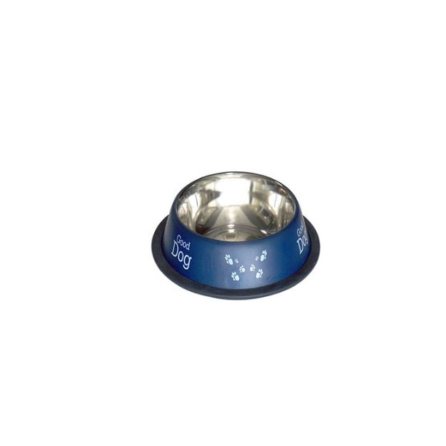Picture of Tommy Pati Desenli Renkli  Kedi Köpek Çelik Mama Kabı Mavi 24 oz/0,7 lt
