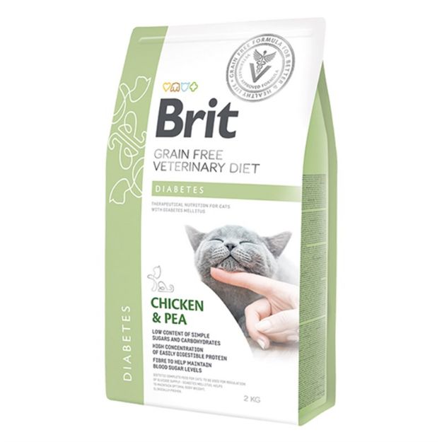 Picture of Brit Veterinary Diet Diyabet Hastalığı olan Kediler için Tahılsız Mama 2 Kg