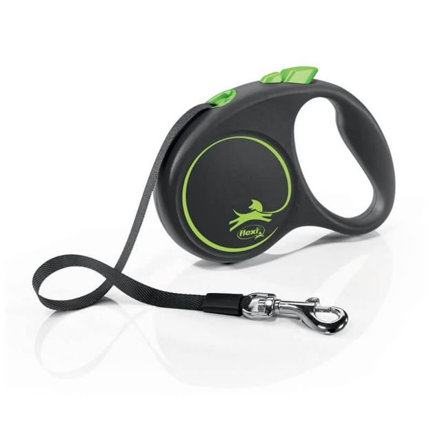 Picture of Flexi Black Design Otomatik Şerit Köpek Gezdirme Kayışı 5m [L] (Yeşil)
