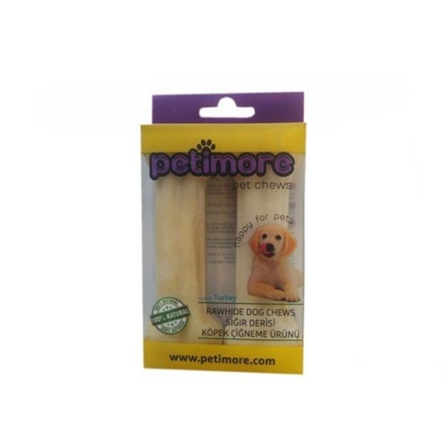 Picture of Petimore Deri Pres Köpek Çiğneme Kemik Sütlü 7 cm 20 gr 2 li