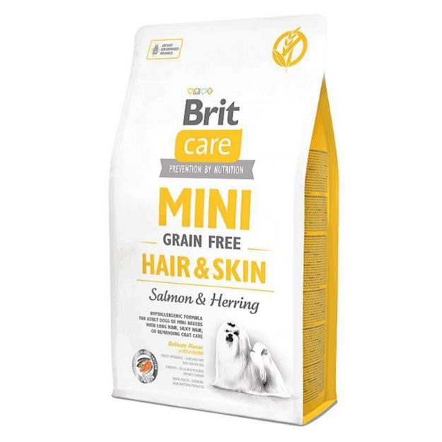 Picture of Brit Care Mini Hair Skin Somonlu Ve Ringa Balıklı Tahılsız Köpek Maması 7Kg