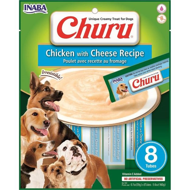 Picture of Ciao Churu Peynirli ve Tavuklu Tamamlayıcı Köpek Ödül Maması 8 x 20 Gr