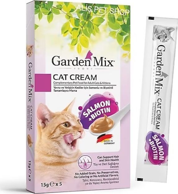 Picture of Garden Mix Biyotin ve Somonlu Krema Kedi Ödül Maması 15gr (5'li)