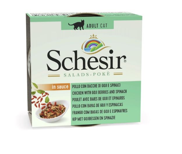 Picture of Schesir Salads Tavuklu, Goji Berry ve Ispanaklı Kedi Konservesi 85 Gr