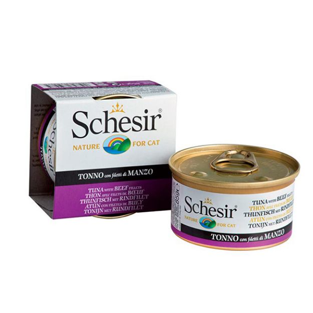 Picture of Schesir Jel Ton Balıklı ve Sığır Etli Kedi Konservesi 85 gr