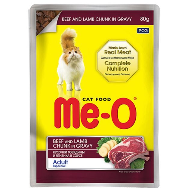 Picture of Me-O Adult Gravy Soslu Biftek ve Kuzulu Yetişkin Kedi Konservesi 80 Gr