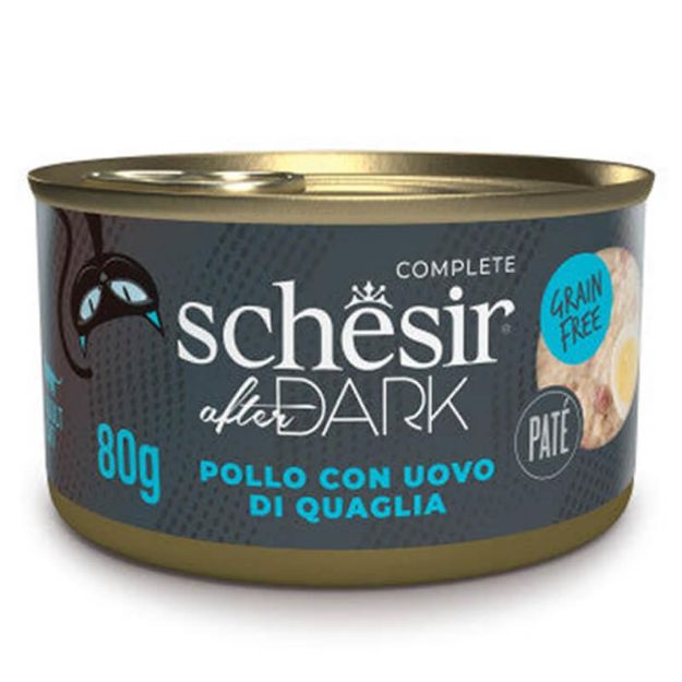 Picture of Schesir After Dark Pate Tavuklu ve Bıldırcın Yumurtalı Kedi Konservesi 80gr