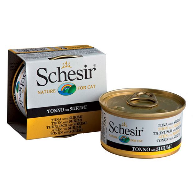 Picture of Schesir Jel Ton Balıklı ve Surimili Kedi Konservesi 85 gr