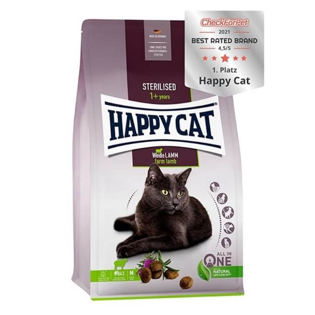 Picture of Happy Cat Sterilised Weide Lamb Kuzulu Kısırlaştırılmış  Kedi Maması 4 kg