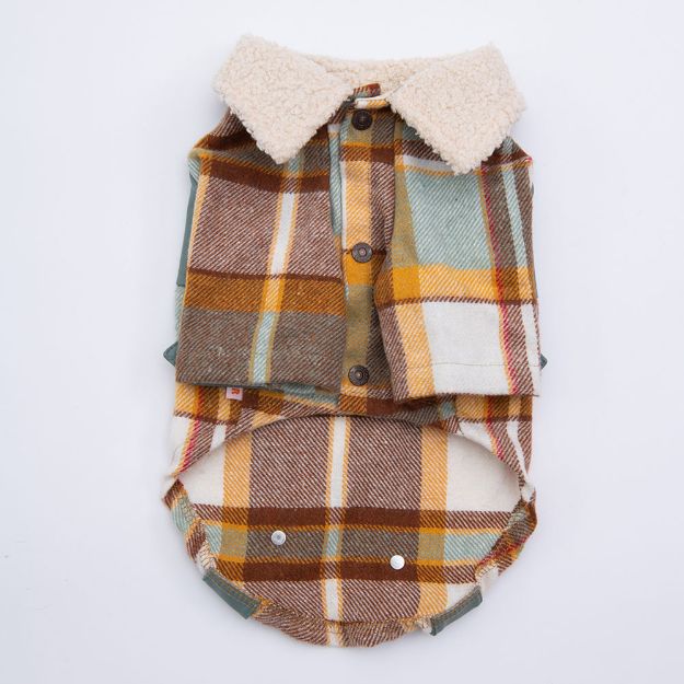 Picture of Pawstar Green Plaid e Pelle Jacket 