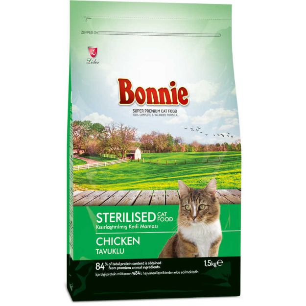 Picture of Bonnie Kısırlaştırılmış Tavuklu Kedi Maması 1,5 kg
