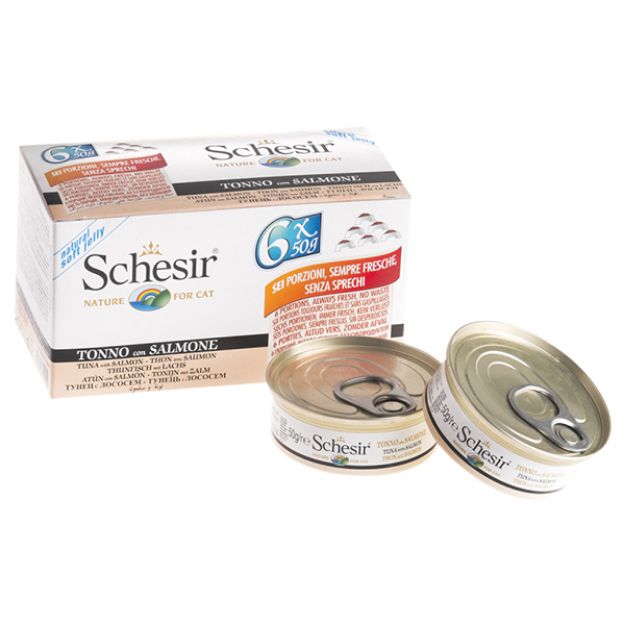 Picture of Schesir Ton ve Somon Balıklı Kedi Konservesi 6x 50 Gr