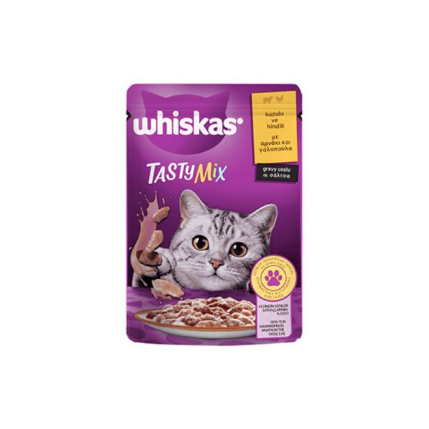 Picture of Whiskas TastyMix Sos İçinde Kuzulu ve Hindili Yetişkin Kedi  Pouch 85 Gr