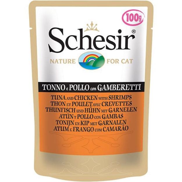 Picture of Schesır Cat 100 Gr Pouch Ton Balıklı Tavuklu Ve Karides