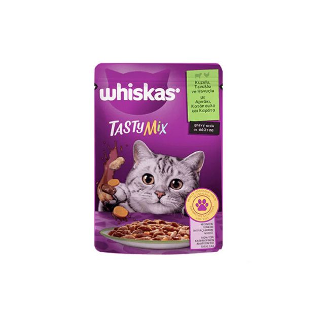 Picture of Whiskas Pouch TastyMix Kuzulu TavukluveHavuçlu Yetişkin Kedi Konservesi 85